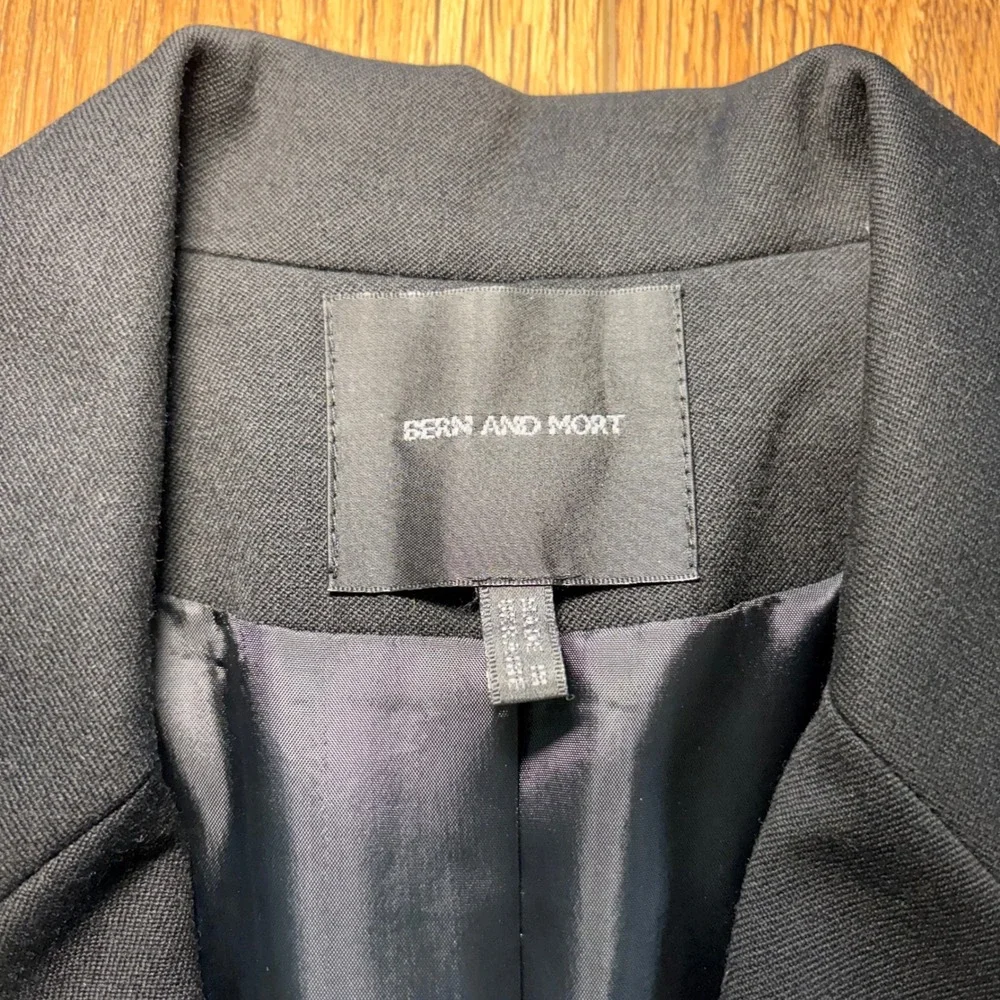 Bern & Mort Black Wool Blazer Womens 8 Capsule Quiet Luxury Old‎ Money Jacket